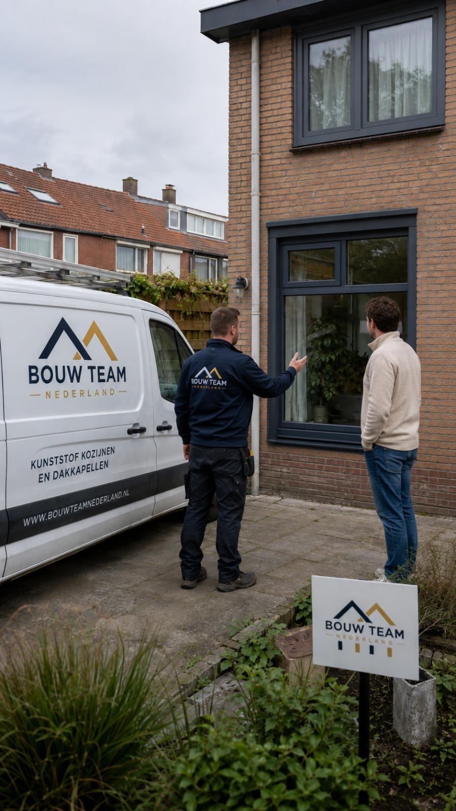 Adviseur neemt de plannen door met een klant