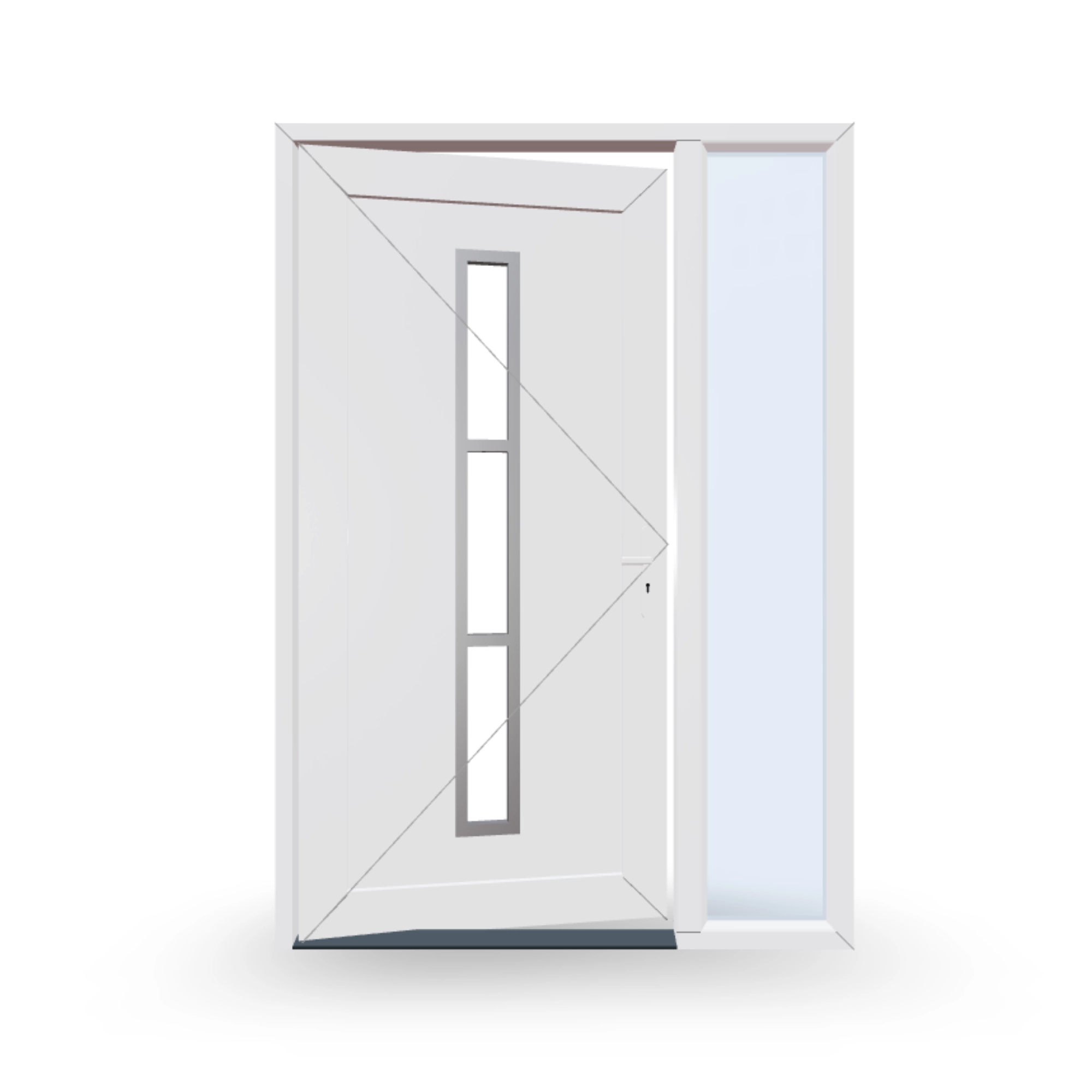 Voordeur met zijlicht rechts